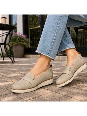 Dr Scholls Webster Loafers Womens 7M Taupe Comfort Slip On Casual Walking Flats